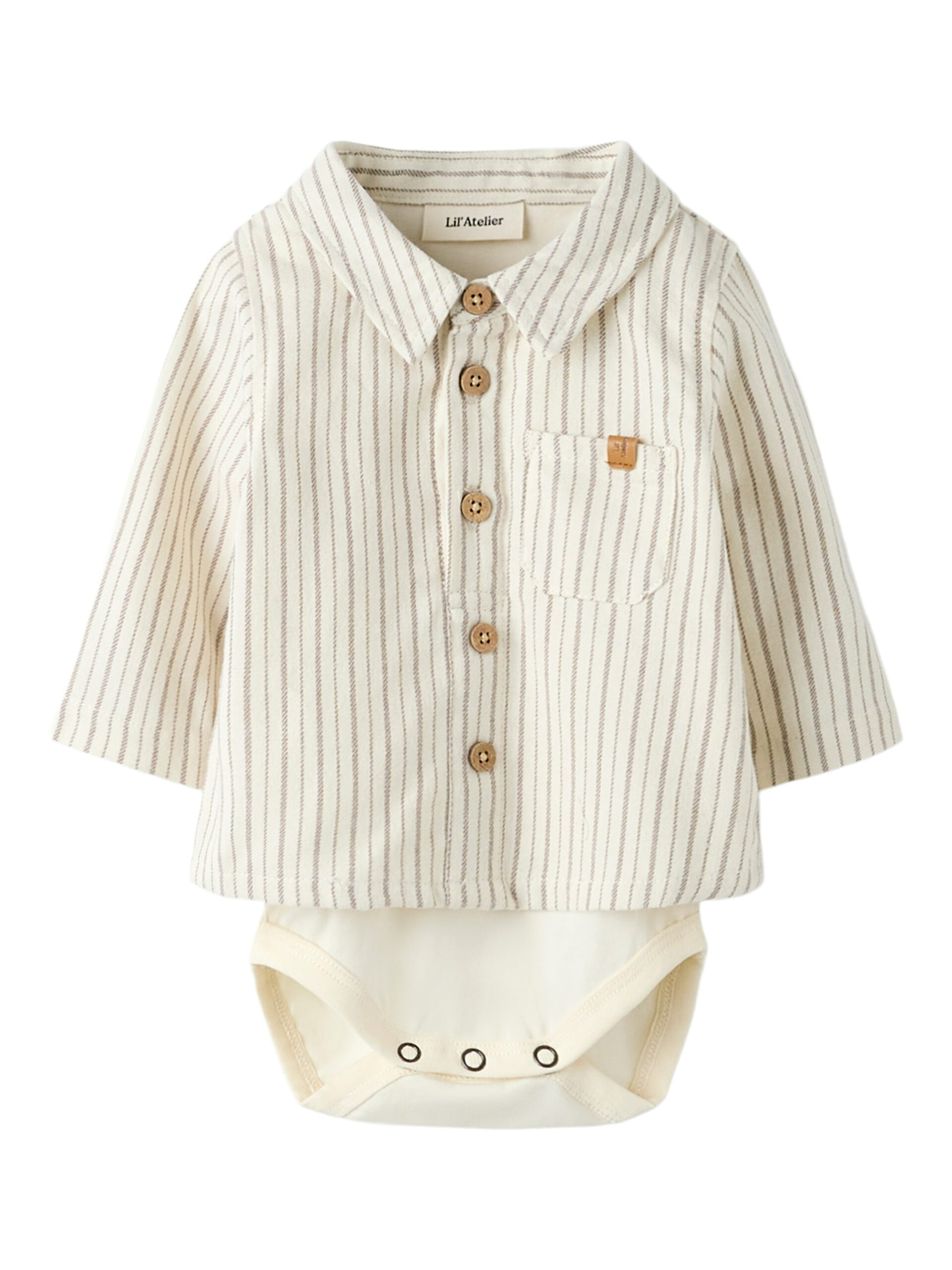 Lil Atelier Felixo Ls Body Shirt Turtledove Sepia Tint 56 Cm