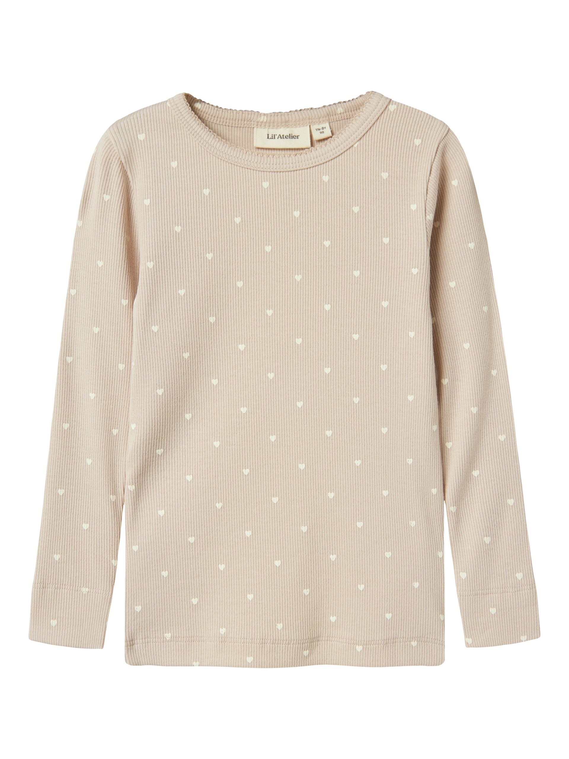Lil Atelier Gago Slim Shirt Med Hjerter Gray Morn Heart 92 Cm