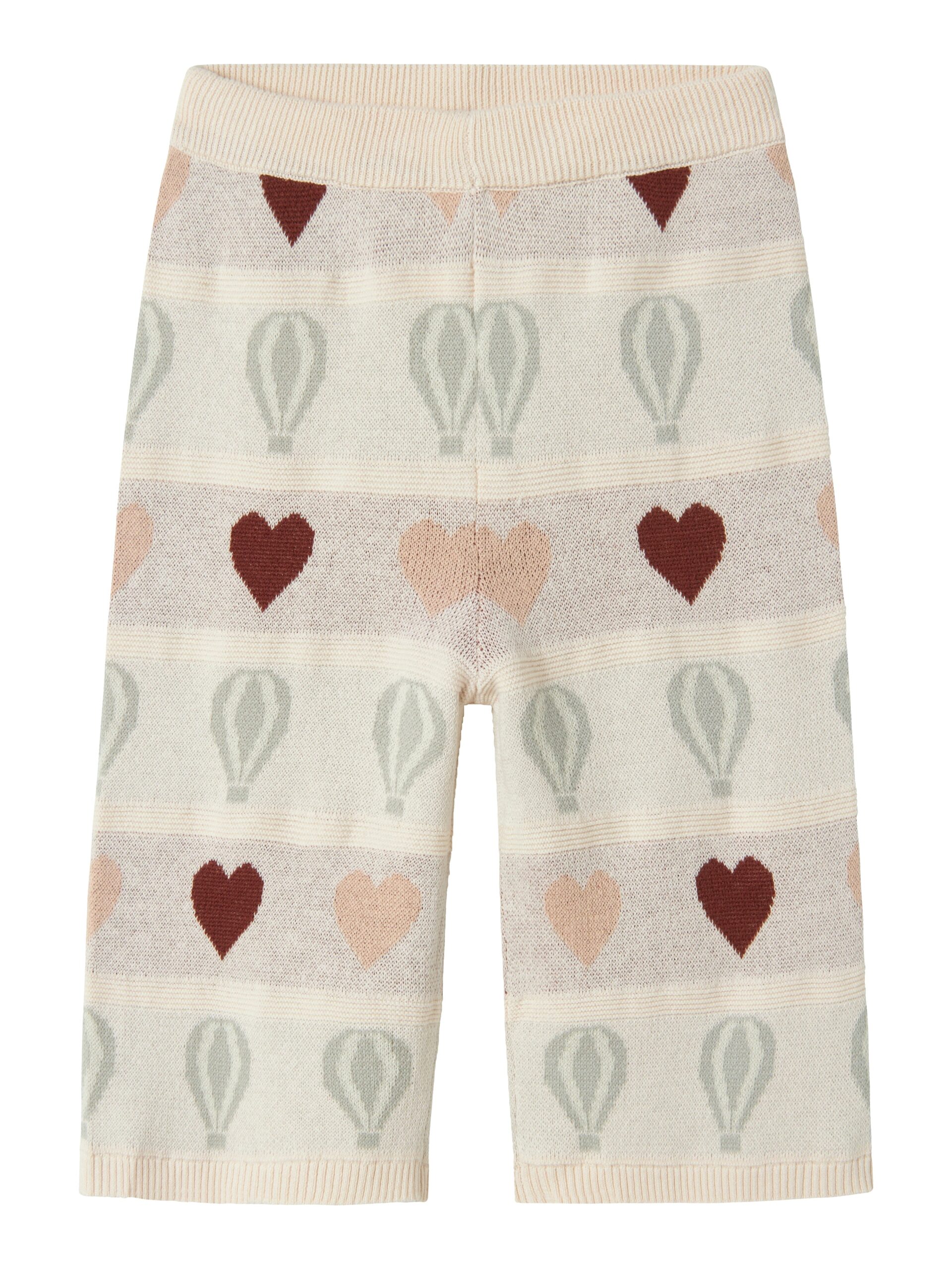 Lil Atelier Lamai Wide Knit Ancle Pants Pastel Parchment 92 Cm
