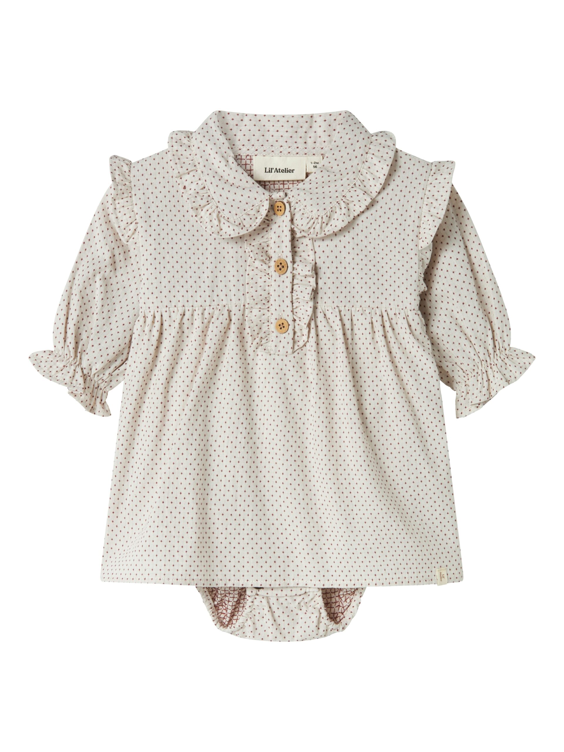 Lil Atelier Olena Ls Loose Body Dress Pastel Parchment 56 Cm