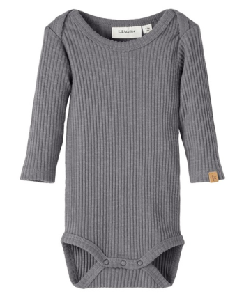 Lil Atelier Rajo Rib Slim Ls Body Silver Filigree 56 Cm