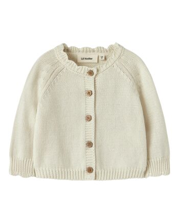 Lil Atelier Ramla Ls Short Knit Cardigan Turtledove 56 Cm