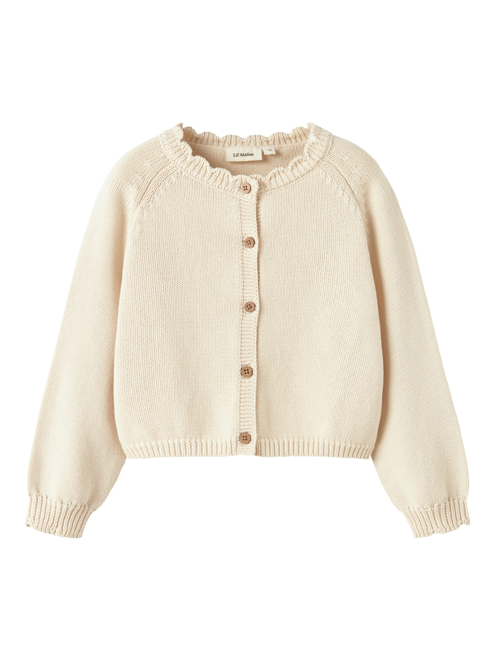 Lil Atelier Ramla Ls Short Knit Cardigan Turtledove 92 Cm