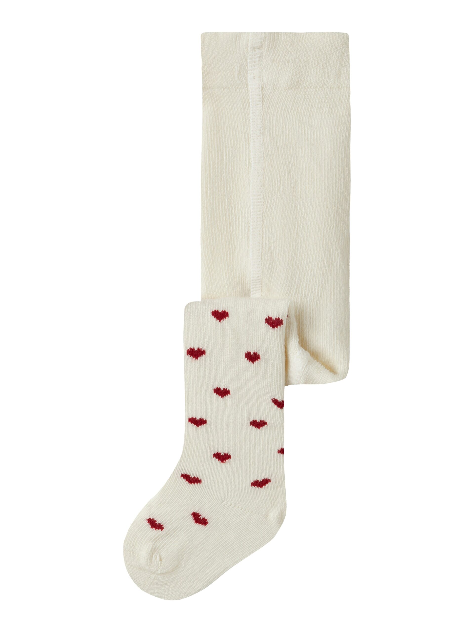 Lil Atelier Reba Len Strømpebukser Turtledove Red Hearts 50 56