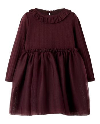 Lil Atelier Solange Ls Tulle Dress Catawba Grape 92 Cm