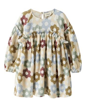 Lil Atelier Talia Ls Loose Dress Coconut Milk 92 Cm