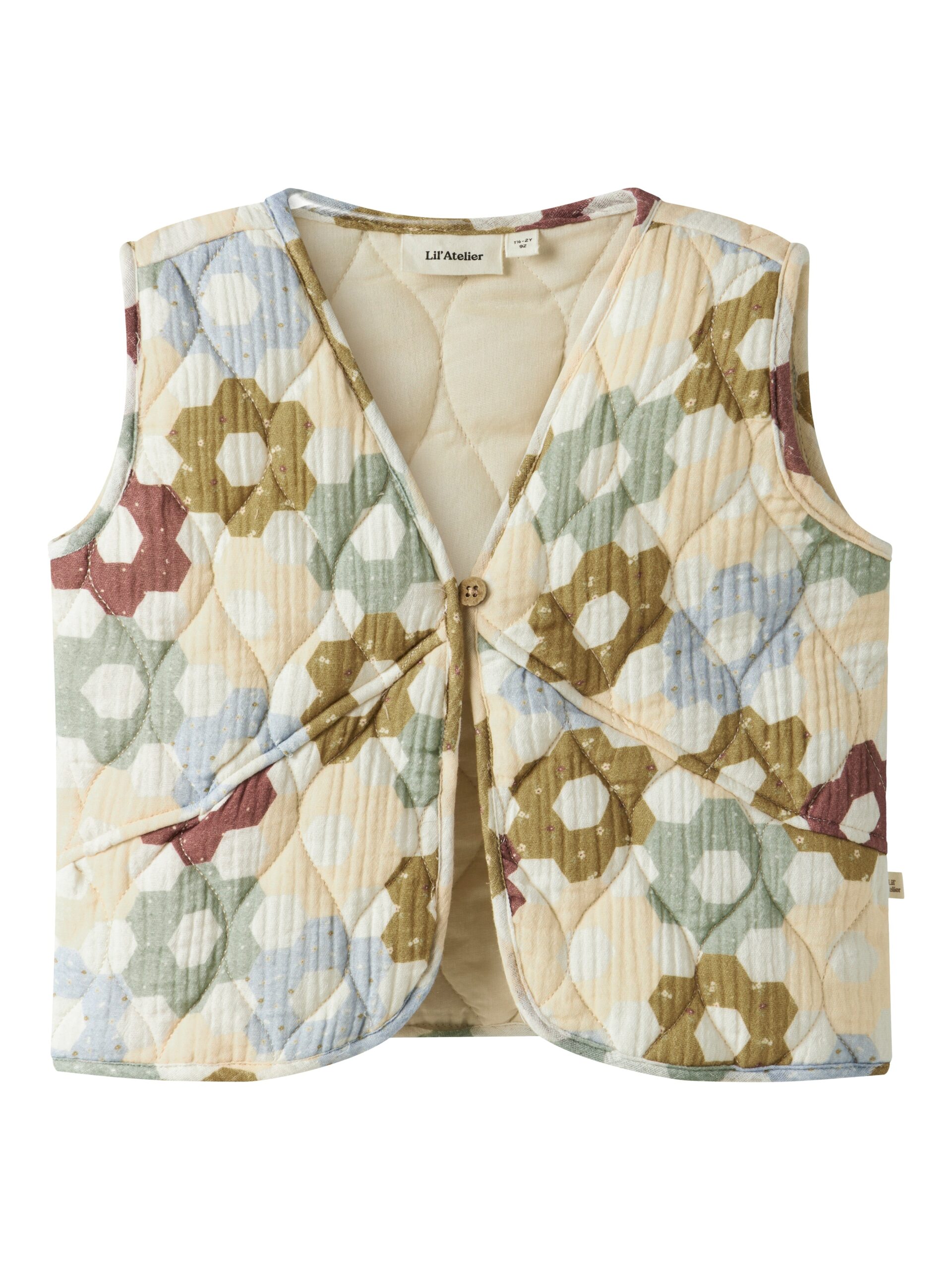 Lil Atelier Talia Quilt Vest Coconut Milk 92 Cm