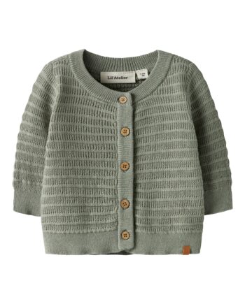 Lil Atelier Thunder Ls Knit Cardigan Seagrass 56 Cm