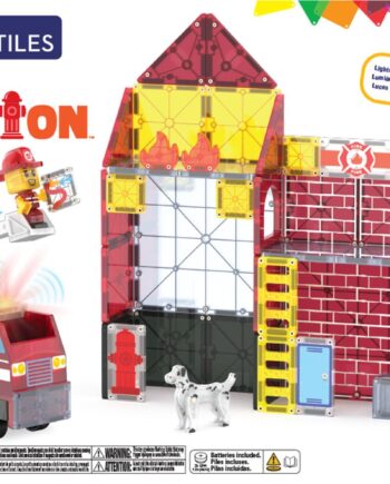 Magna-tiles Magnetisk Legetøj Fire Station 50 Dele