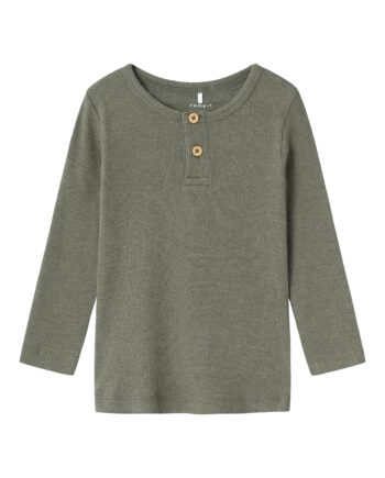Name It Kab Ls Shirt Noos Dusty Olive Melange 86 Cm