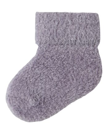 Name It Olli Terry Fluffy Strømpe Lavender Gray 50 56