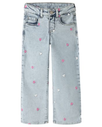 Name It Rose Wide Emb Jeans  Light Blue Bleached Denim 92 Cm
