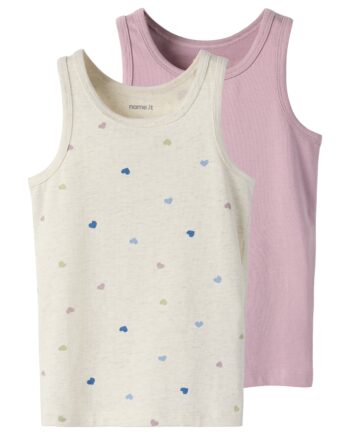 Name It Tank Top 2pak Peyote Hearts Noos Peyote Melange 86 Cm
