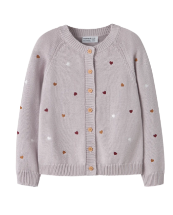 Name It Teart Ls Knit Cardigan Lilac Marble 92 Cm
