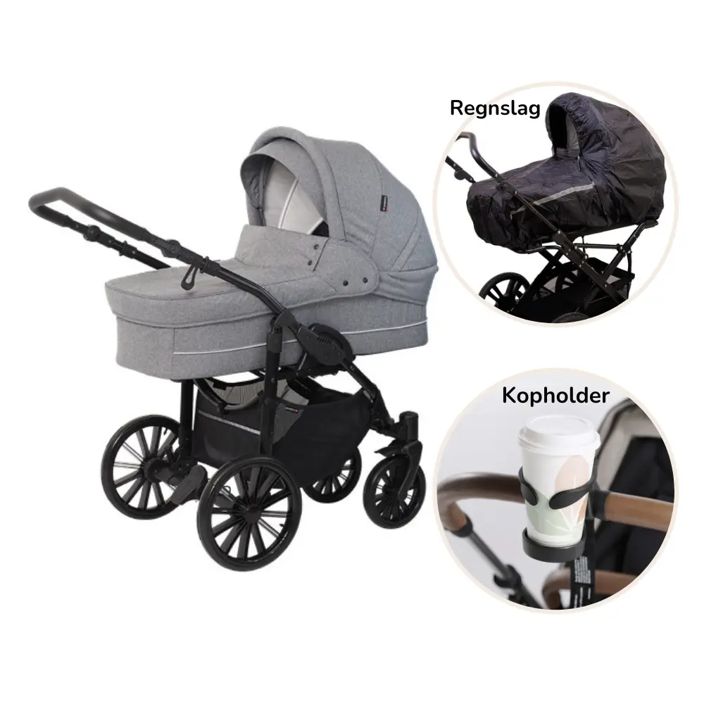 Nordic Lux Inkl Regnslag Og Kopholder Grey Melange
