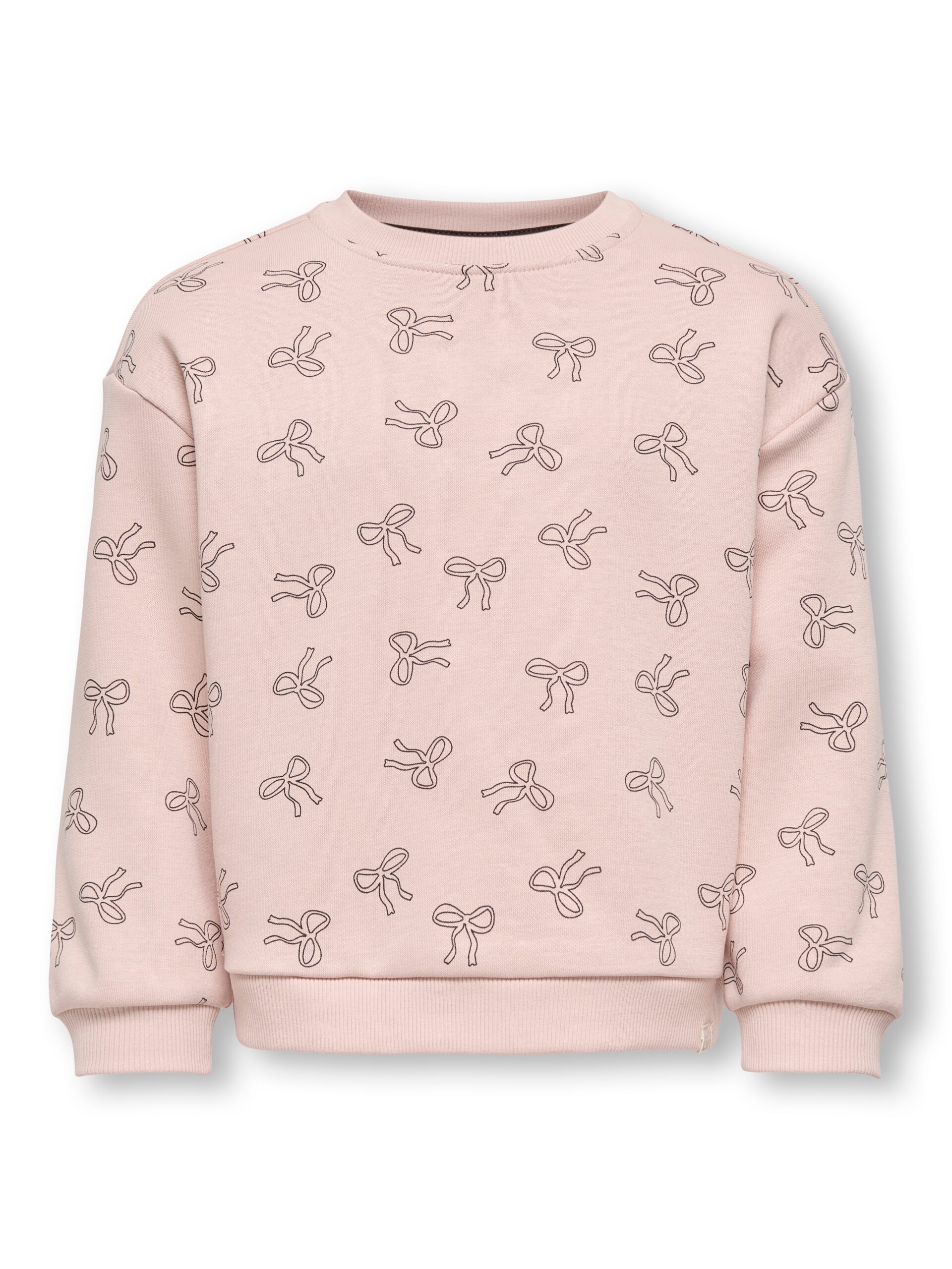 Only Mini Bowie Life Loose Sweatshirt Rose Smoke Bows Black Coffe 92 Cm