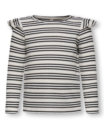 Only Mini Cecilia Frill Glitter Top Cloud Dancer 92 Cm