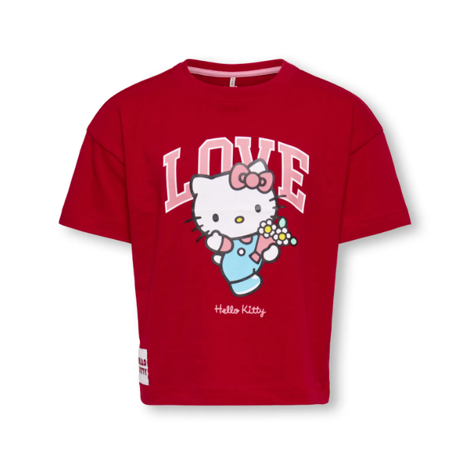 Only Mini Kitty Life Ss Loose Tee Barbados Cherry Love 92 Cm