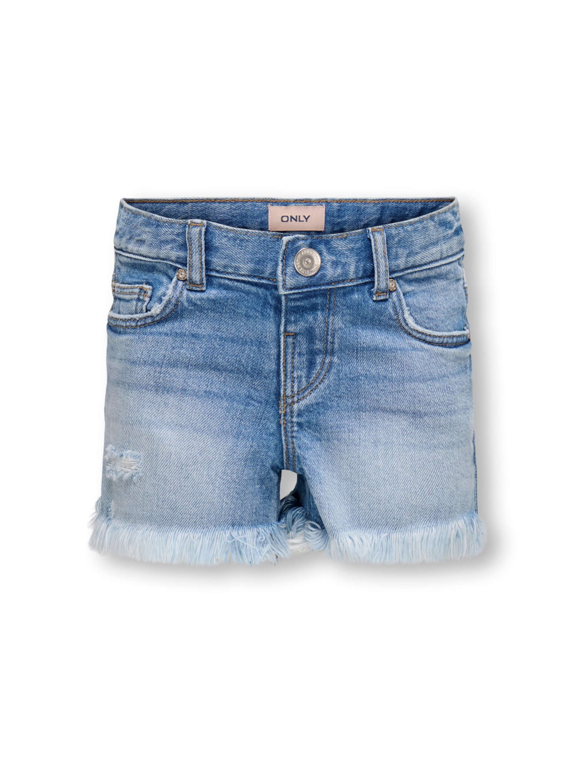 Only Mini Robyn Vintage Palm Denim Shorts Light Blue Denim 92 Cm