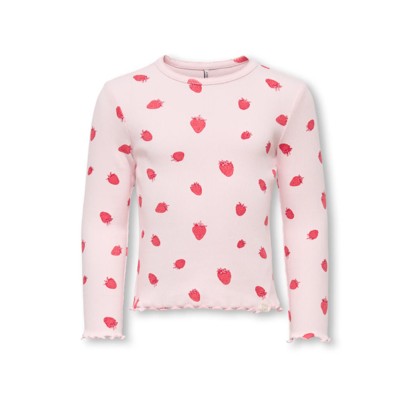 Only Mini Trinny Life Ls Top Barely Pink Strawberry 92 Cm