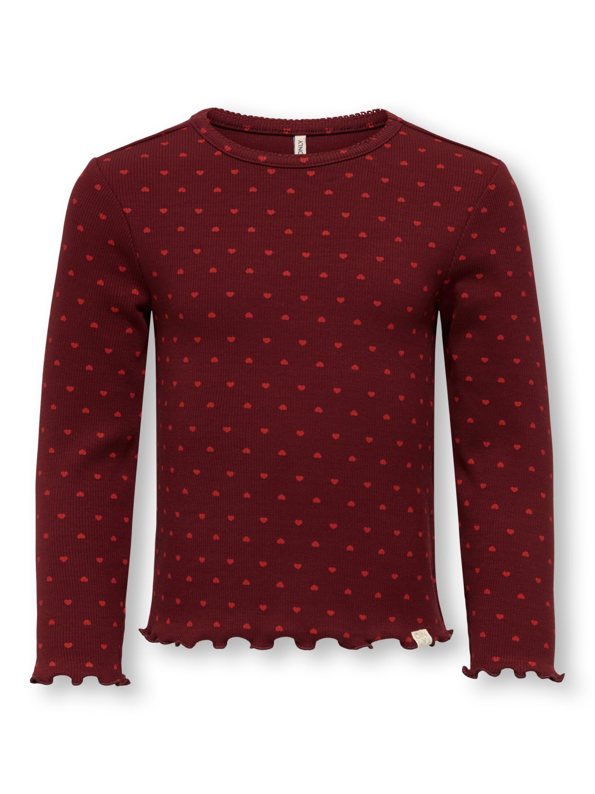 Only Mini Trinny Life Ls Top Cabernet Hearts 92 Cm