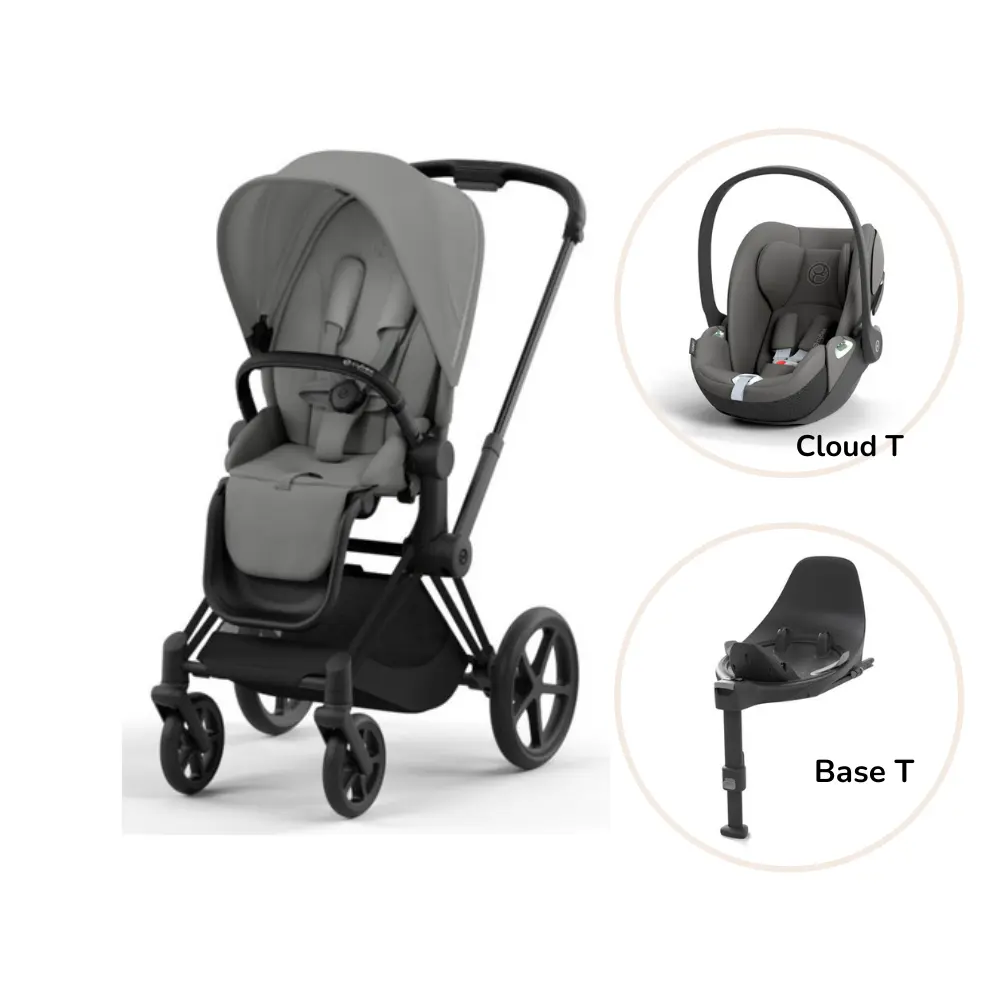 Priam Klapvogn Inkl Cloud Og Base Mirage Grey Matt Black