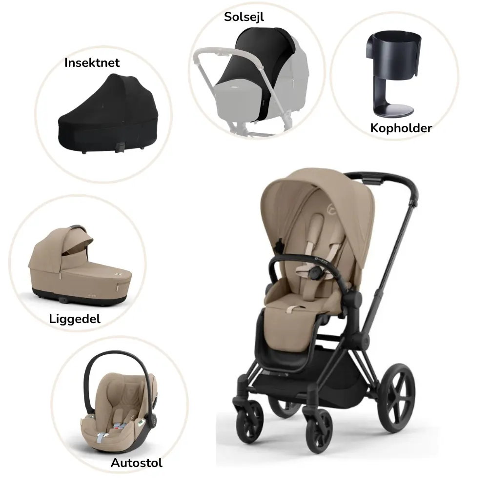 Priam Pakke Cozy Beige Matt Black Plus
