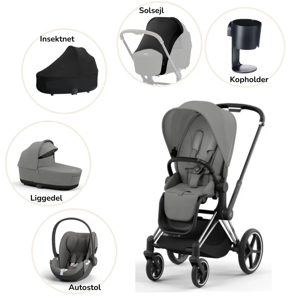 Priam Pakke Mirage Grey Chrome Black