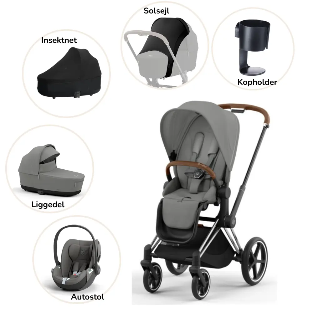 Priam Pakke Mirage Grey Chrome Brown