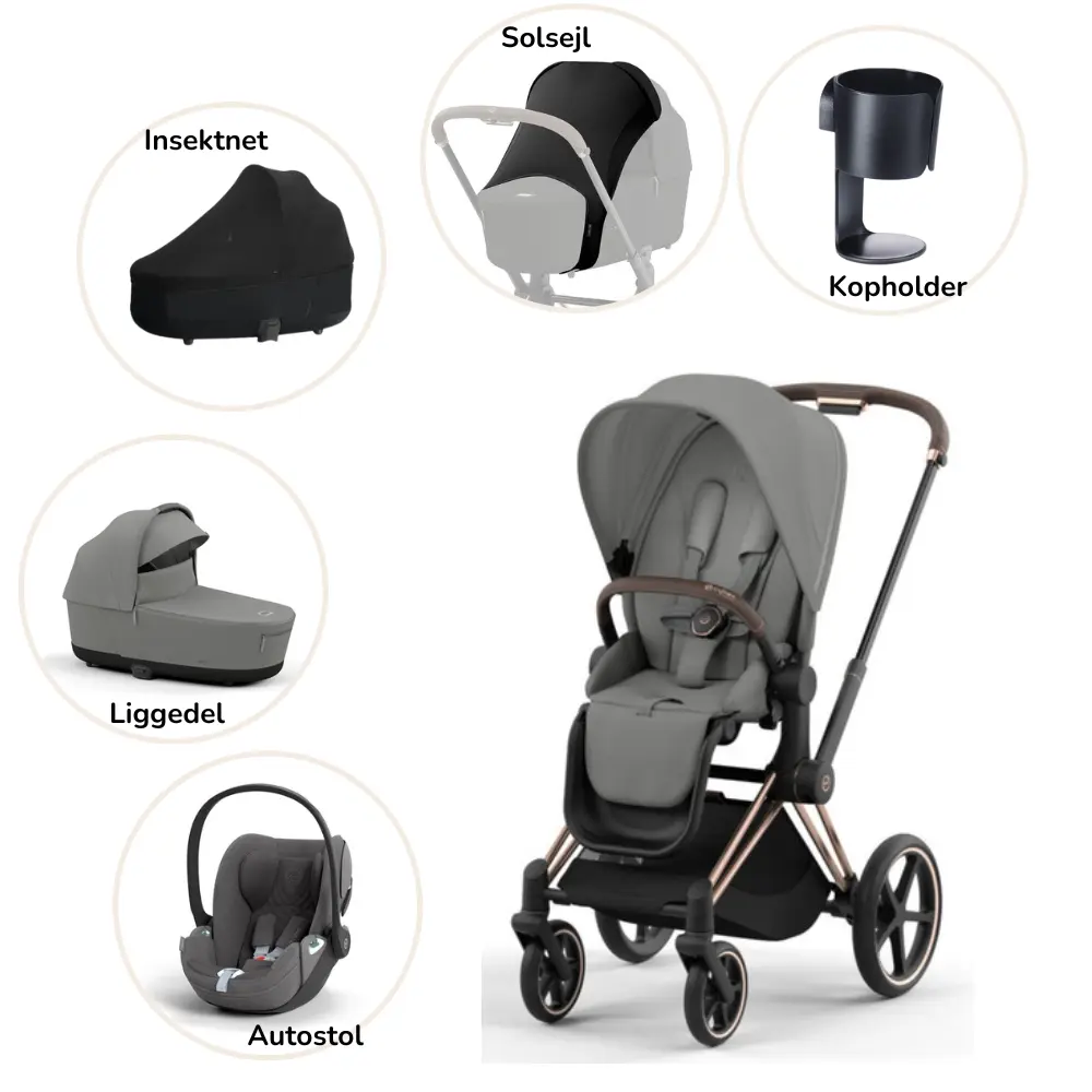 Priam Pakke Mirage Grey Rosegold Plus