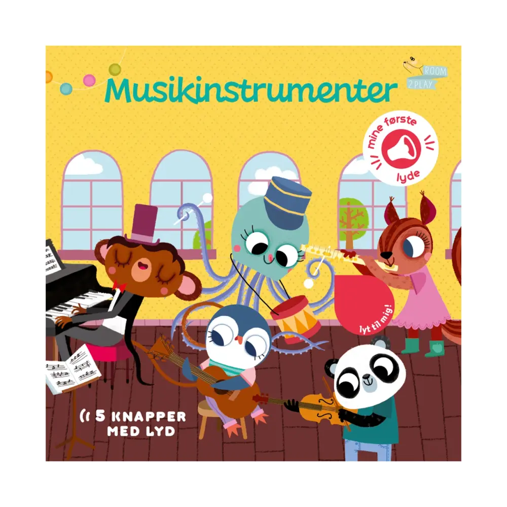 Room2play Pegebog Med Lyd Musikinstrumenter