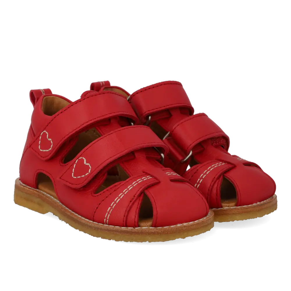 Sandal Hjerte Broderi Red 23