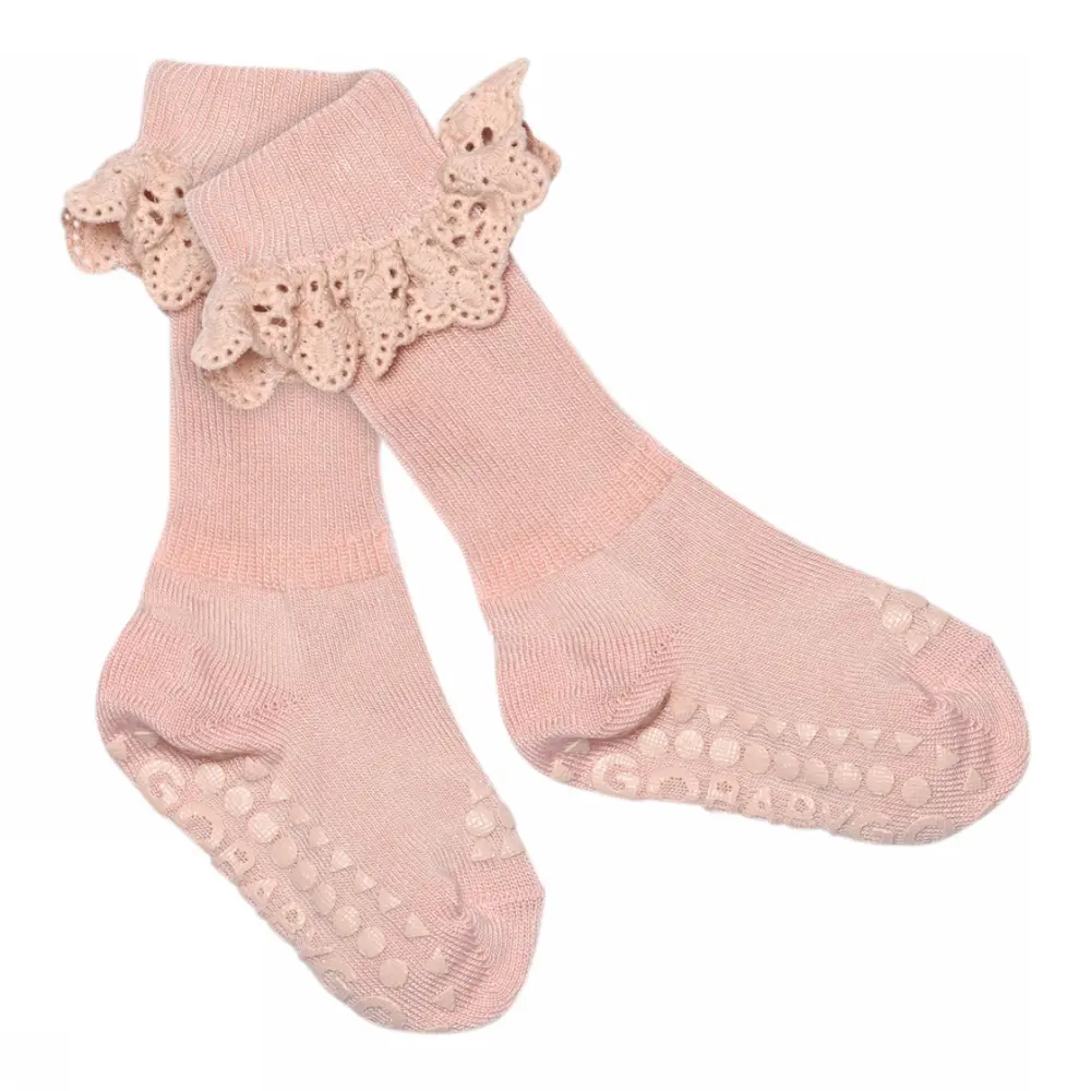 Skridsikre Bambusstrømper Blonde Soft Pink 17 19