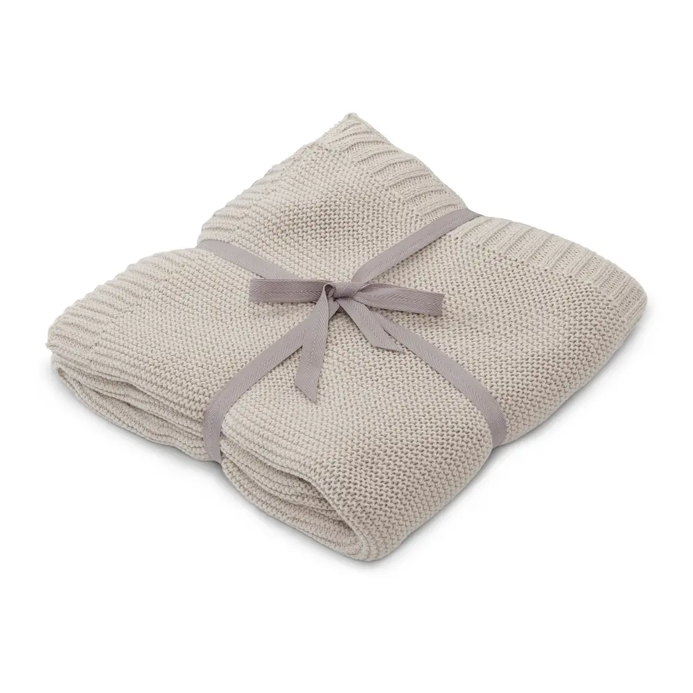 Striktæppe Oyster Grey økologisk