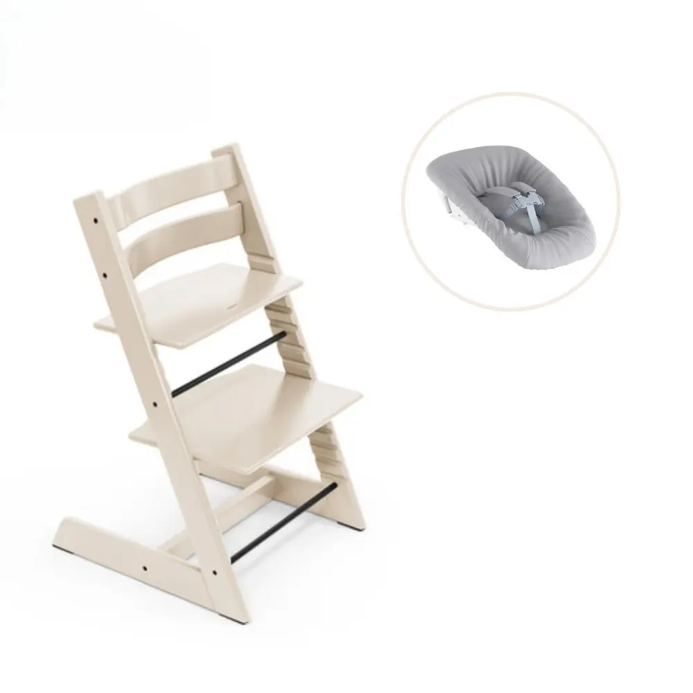 Højstol Bøg Inkl Newborn Sæt Vanilla White