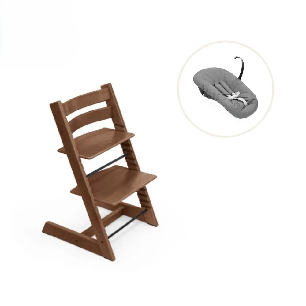 Højstol Bøg Inkl Newborn Sæt Warm Brown
