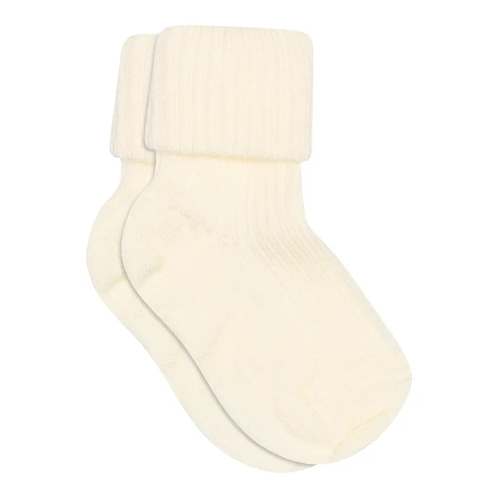 Uld Ankelstrømpe Rib Off White 432 15 16