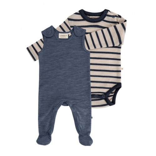-pak Uldpakke Til Baby  Romper Med Fødder   Body Med Knap   100  Merinould