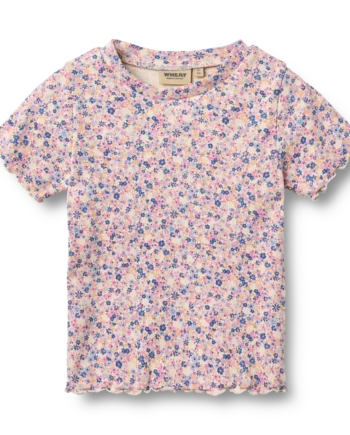 Alicia Rib  -shirt Pink Blue Flowers 122