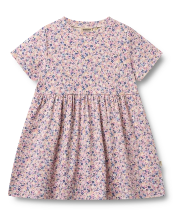 Anna Jersey Kjole Pink Blue Flowers 98