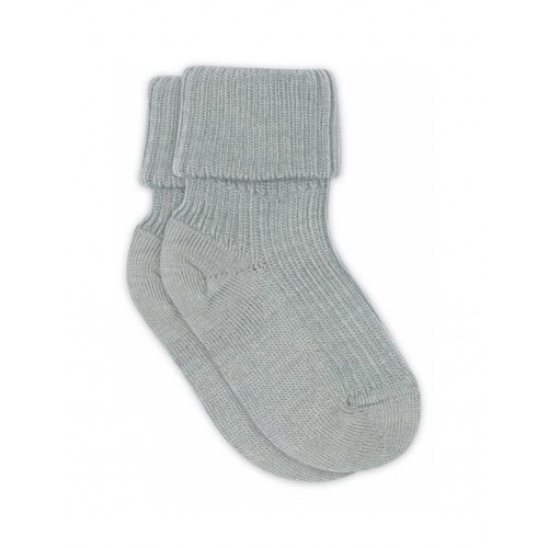 Baby Ankel Strømper   Merino Uld Med Ombuk 15 16 Grey Mist