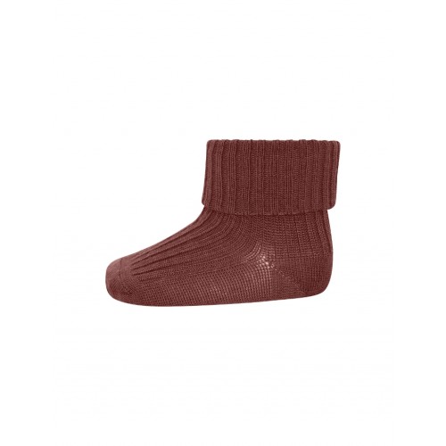 Baby Ankel Strømper   Merino Uld Med Ombuk Hot Chocolate 17 18