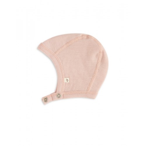 Baby Hjelm Med Trykknapper   100  økologisk Merino Uld  Tynd Kvalitet   Lag Stof 62 68 Rose Melange