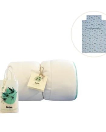 Bambus Babydyne Med Sengetøj Blue Fog