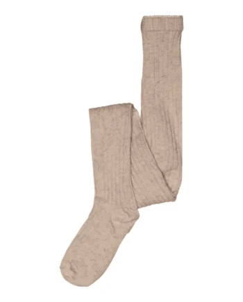 Basic Rib Strømpebuks Light Brown Melange 90