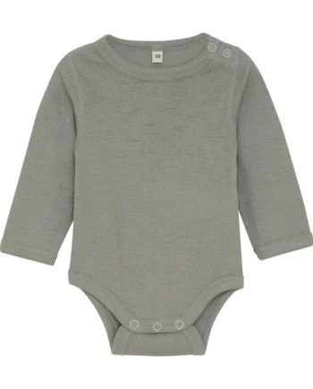 Uld Body Langærmet Body Solid Forest Fog Melange 80