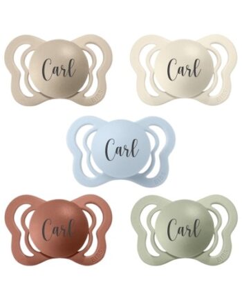 Bibs Couture  Str      -  Mdr  Anatomisk Silikone  Sutter Med Navn    -pak
