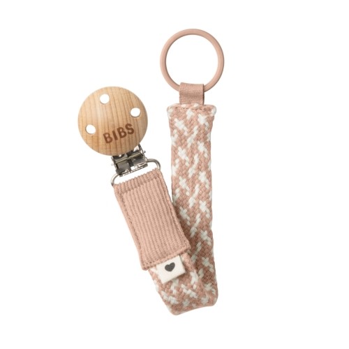 Bibs Paci Braid  Suttesnor  Blush   Ivory