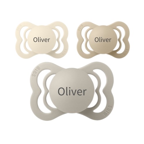 Bibs Supreme  Str      -  Mdr    Symmetrisk Silikone  Sutter Med Navn