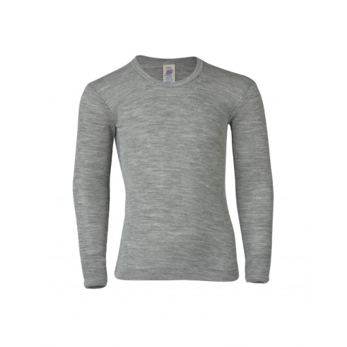 Bluse   Uld Silke 104 Light Grey Melange